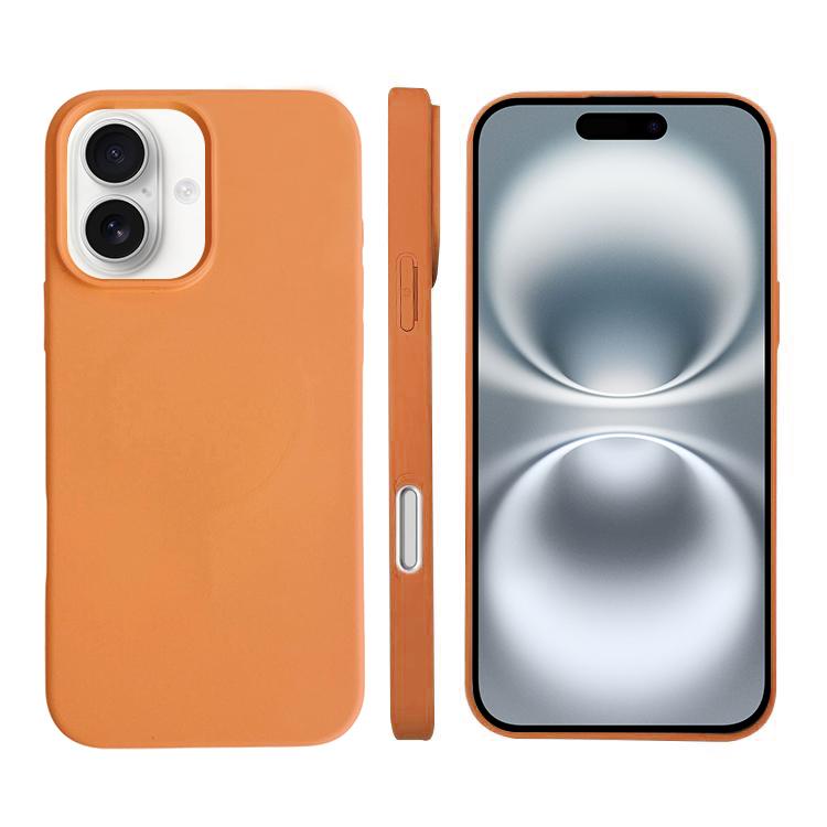 

For iPhone 16 Liquid Silicone Phone MagSafe Case(Orange)