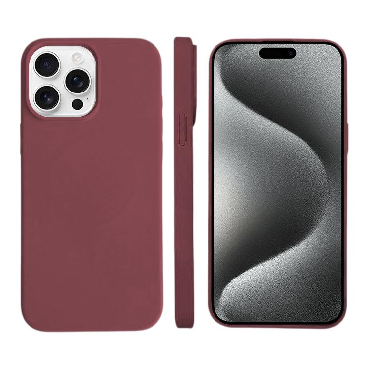 For iPhone 15 Pro Max Liquid Silicone Phone MagSafe Case(Plum)