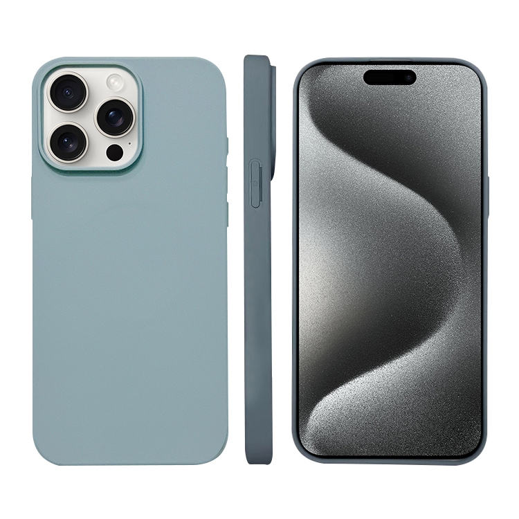 

For iPhone 15 Pro Liquid Silicone Phone MagSafe Case(Sierra Blue)