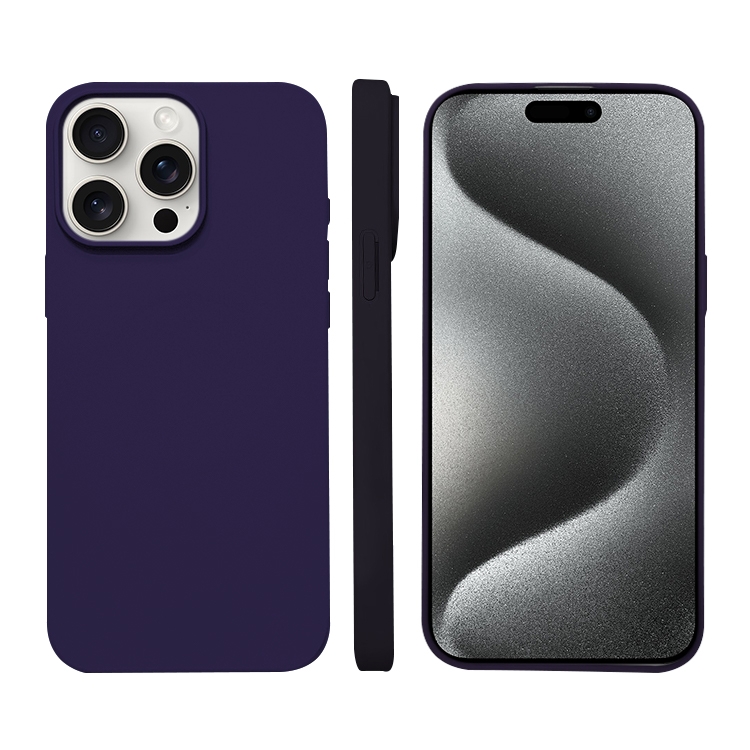 

For iPhone 15 Pro Liquid Silicone Phone MagSafe Case(Dark Purple)