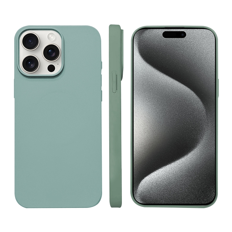 

For iPhone 15 Pro Liquid Silicone Phone MagSafe Case(Light Green)
