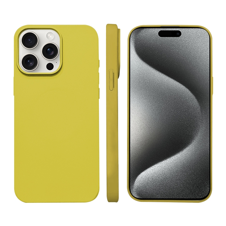 

For iPhone 15 Pro Liquid Silicone Phone MagSafe Case(Yellow)