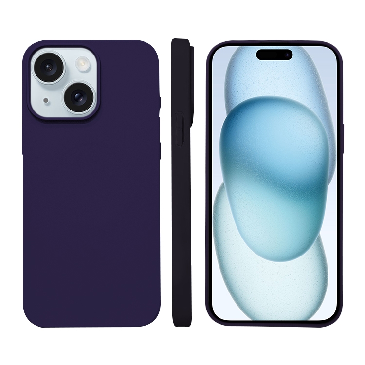 

For iPhone 15 Plus Liquid Silicone Phone MagSafe Case(Dark Purple)