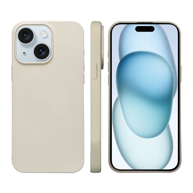 

For iPhone 15 Plus Liquid Silicone Phone MagSafe Case(White)