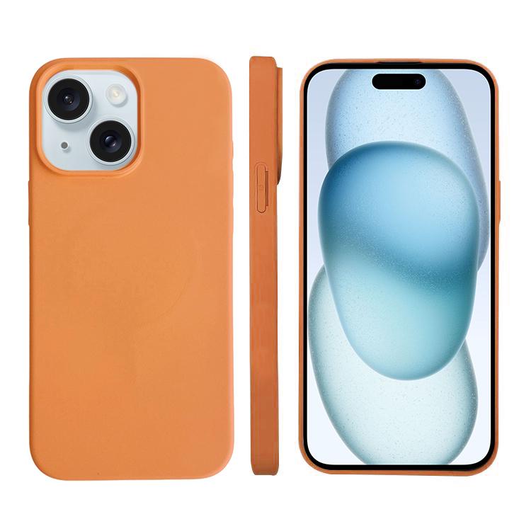 For iPhone 15 Liquid Silicone Phone MagSafe Case(Orange)