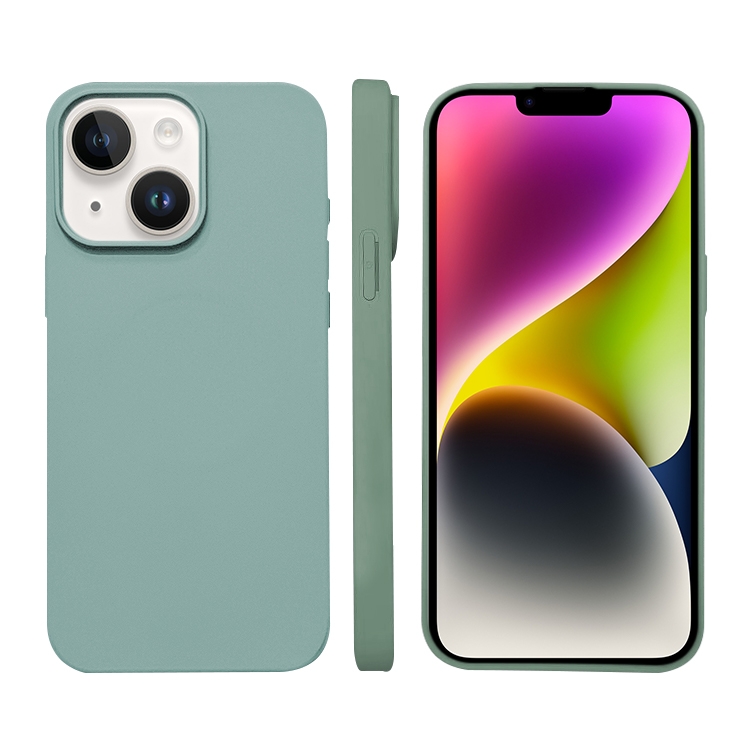 

For iPhone 14 Plus Liquid Silicone Phone MagSafe Case(Light Green)