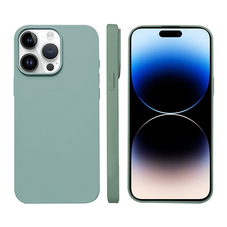 

For iPhone 14 Pro Max Liquid Silicone Phone MagSafe Case(Light Green)