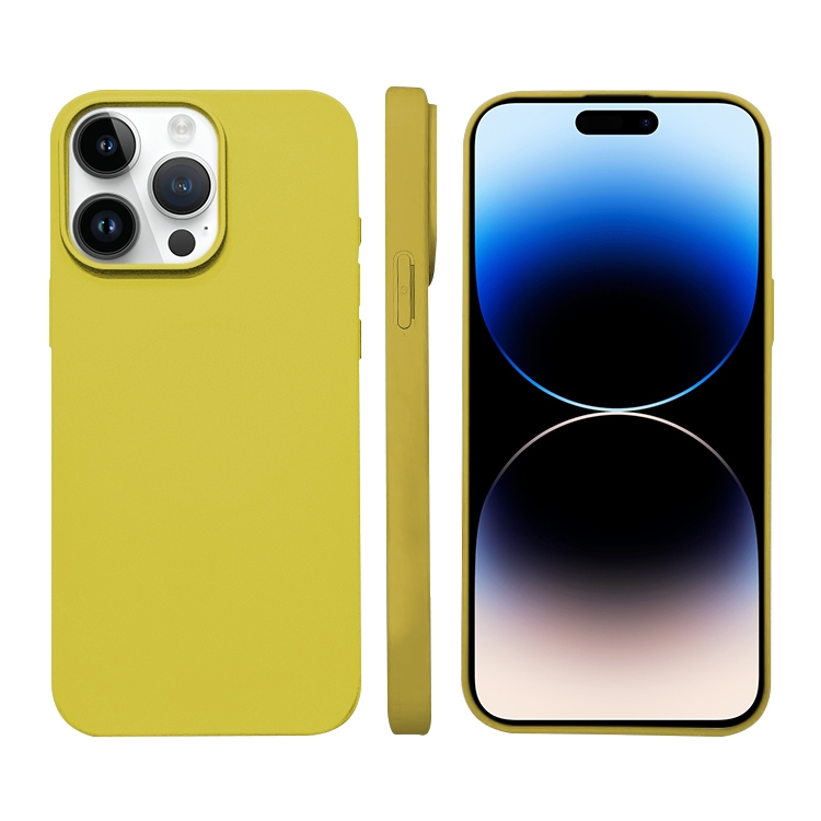 

For iPhone 14 Pro Max Liquid Silicone Phone MagSafe Case(Yellow)