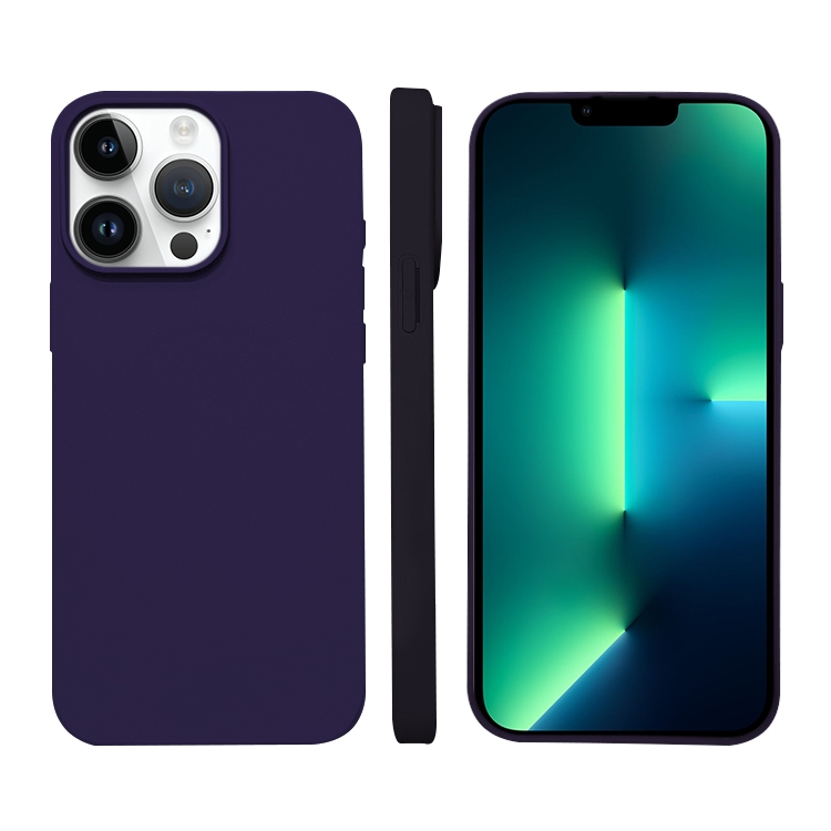 

For iPhone 13 Pro Max Liquid Silicone Phone MagSafe Case(Dark Purple)