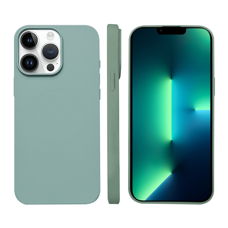 

For iPhone 13 Pro Max Liquid Silicone Phone MagSafe Case(Light Green)