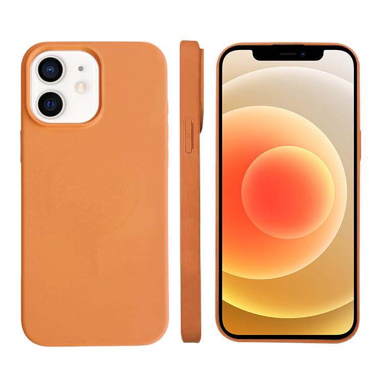 For iPhone 12 Liquid Silicone Phone MagSafe Case(Orange)