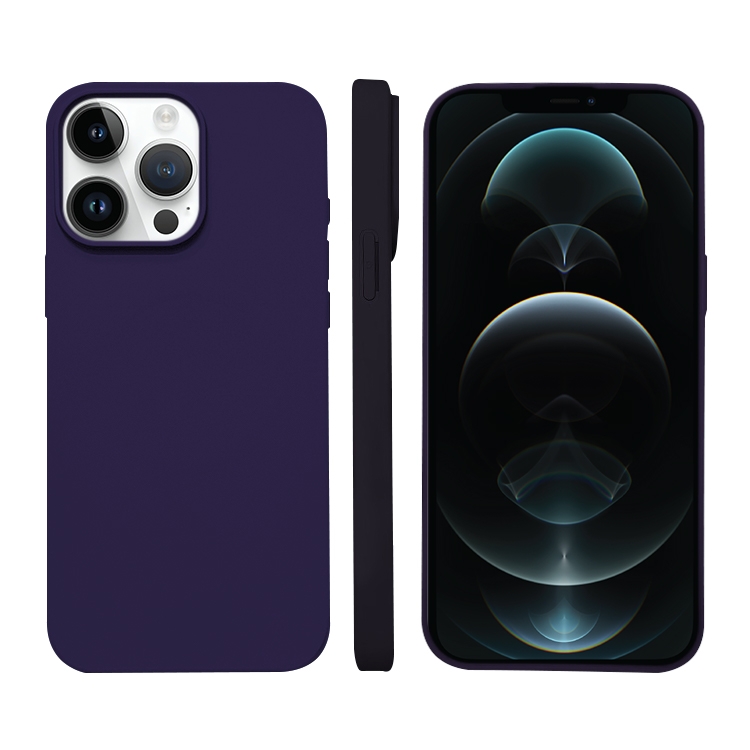 

For iPhone 12 Pro Max Liquid Silicone Phone MagSafe Case(Dark Purple)