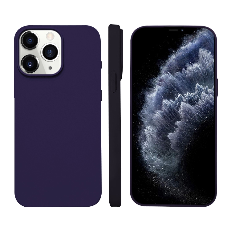 

For iPhone 11 Pro Max Liquid Silicone Phone MagSafe Case(Dark Purple)