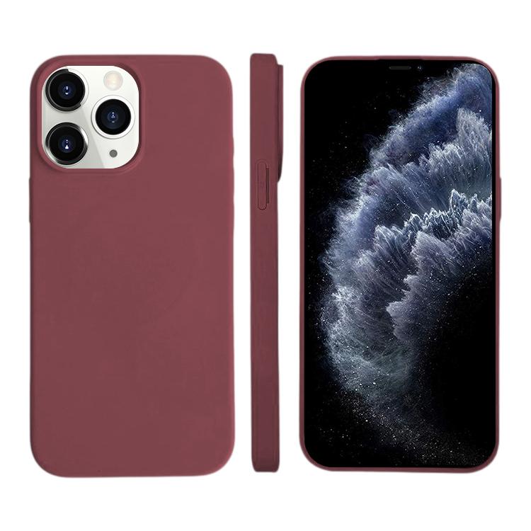 For iPhone 11 Pro Max Liquid Silicone Phone MagSafe Case(Plum)