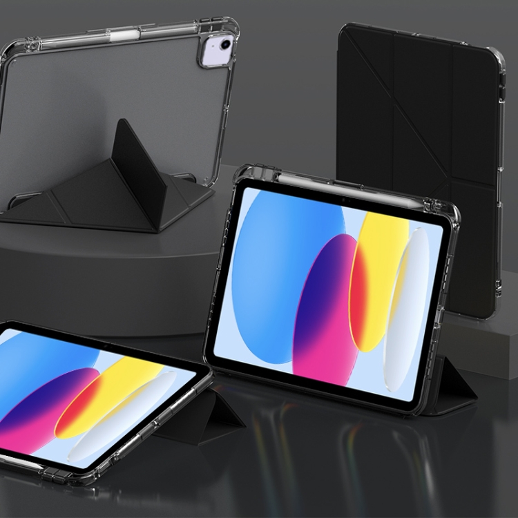 

For iPad 2025 / 2022 mutural Y-Shape Deformation Leather Tablet Case(Black)