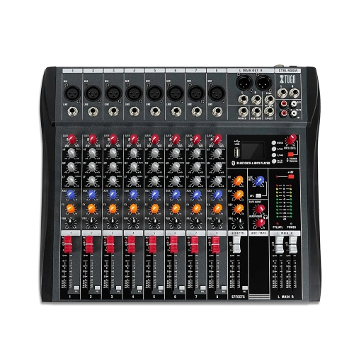 

XTUGA CT80X 8-Channels Audio Mixer DJ Mixing Console with 48V Power Supply(EU Plug)