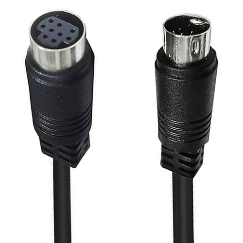 

90 Degree mini DIN 9 Pin Male to Female TV Box Adapter Cable, Length:0.5m(Black)