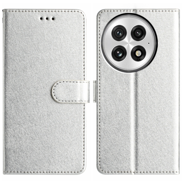 

For OnePlus 13 Silk Texture Horizontal Flip Leather Phone Case(Silver)