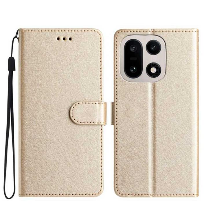 

For OnePlus 15 Silk Texture Horizontal Flip Leather Phone Case(Gold)