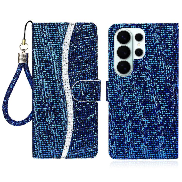 

For Samsung Galaxy S26 Ultra 5G Glitter Powder Filp Leather Phone Case(Blue)