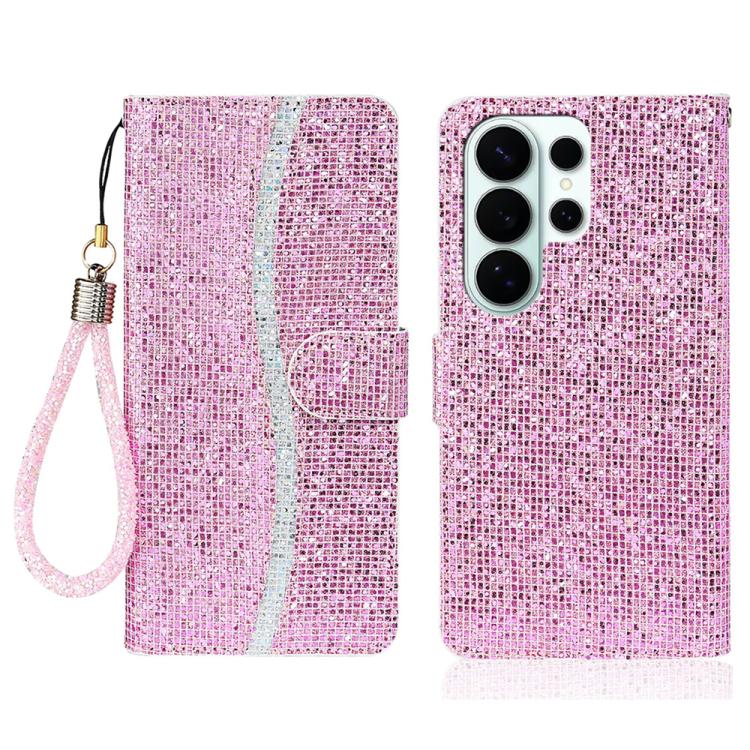 

For Samsung Galaxy S26 Ultra 5G Glitter Powder Filp Leather Phone Case(Pink)