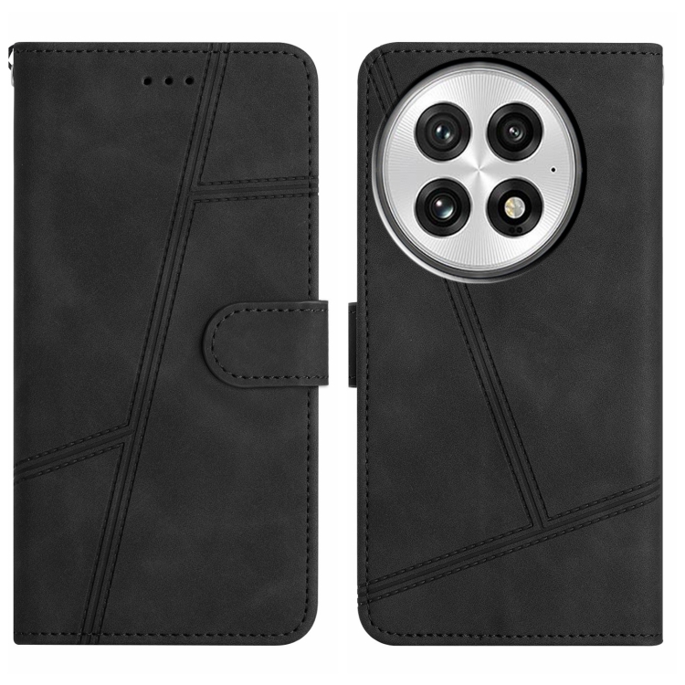 

For OnePlus 13 Skin-feel Stitching Leather Phone Case(Black)