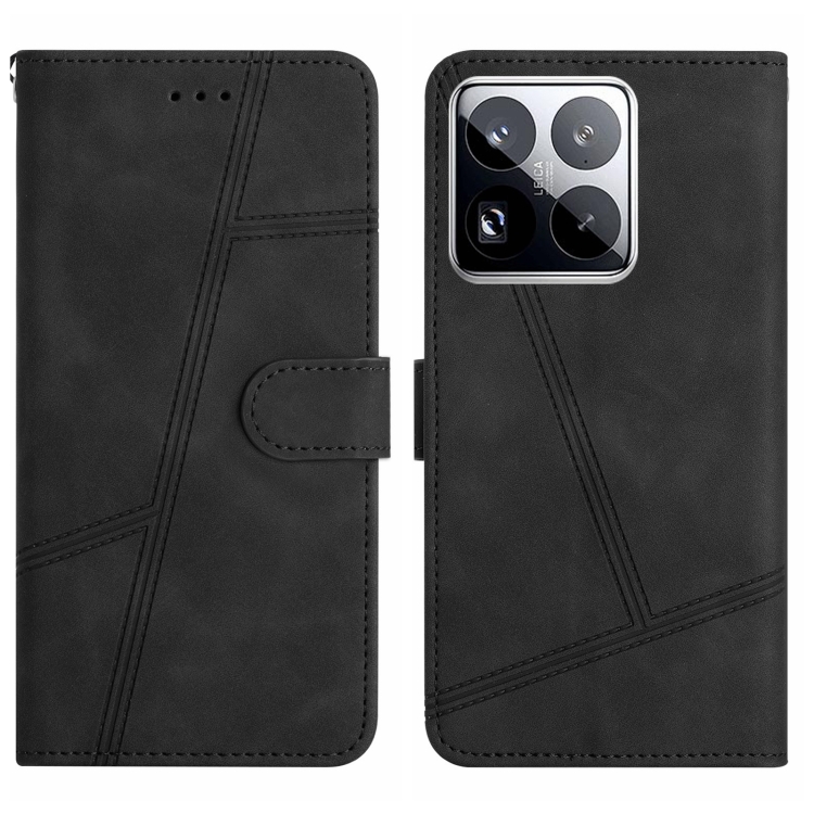 

For Xiaomi 15 Pro Skin-feel Stitching Leather Phone Case(Black)