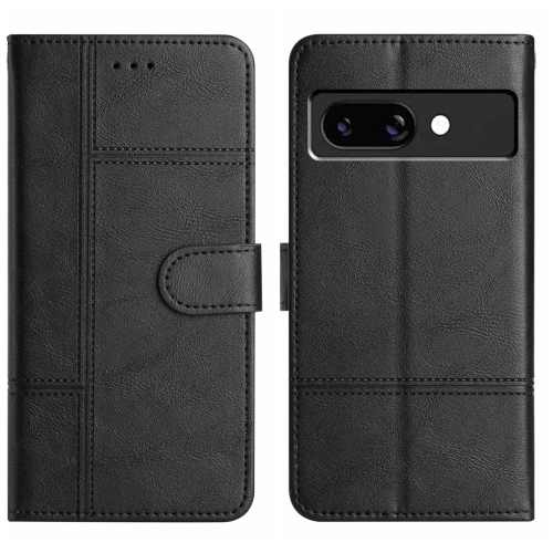 

For Google Pixel 9a Cowhide Texture Stitching Leather Phone Case(Black)