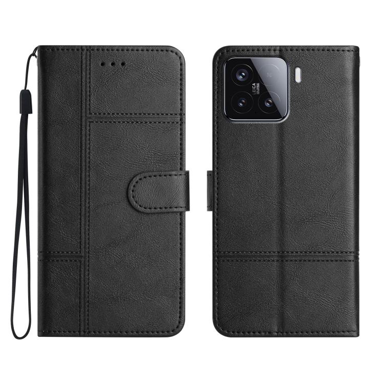 

For Xiaomi 15T Pro 5G Cowhide Texture Stitching Leather Phone Case(Black)