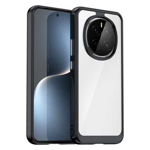 

For Honor Magic7 Colorful Series Acrylic Hybrid TPU Phone Case(Black)