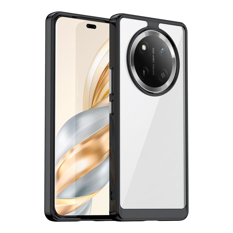 

For Honor Magic7 Lite Colorful Series Acrylic Hybrid TPU Phone Case(Black)
