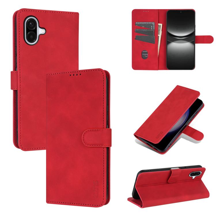 

For Samsung Galaxy A07 4G AZNS Skin Feel Calf Texture Flip Leather Phone Case(Red)