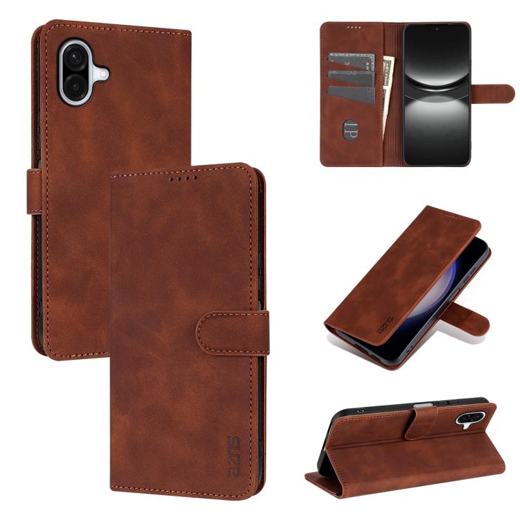 

For Samsung Galaxy A07 4G AZNS Skin Feel Calf Texture Flip Leather Phone Case(Brown)