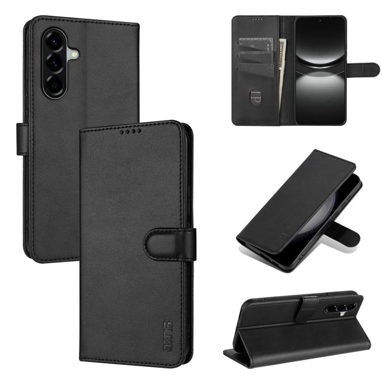 

For Samsung Galaxy A37 5G AZNS Skin Feel Calf Texture Flip Leather Phone Case(Black)