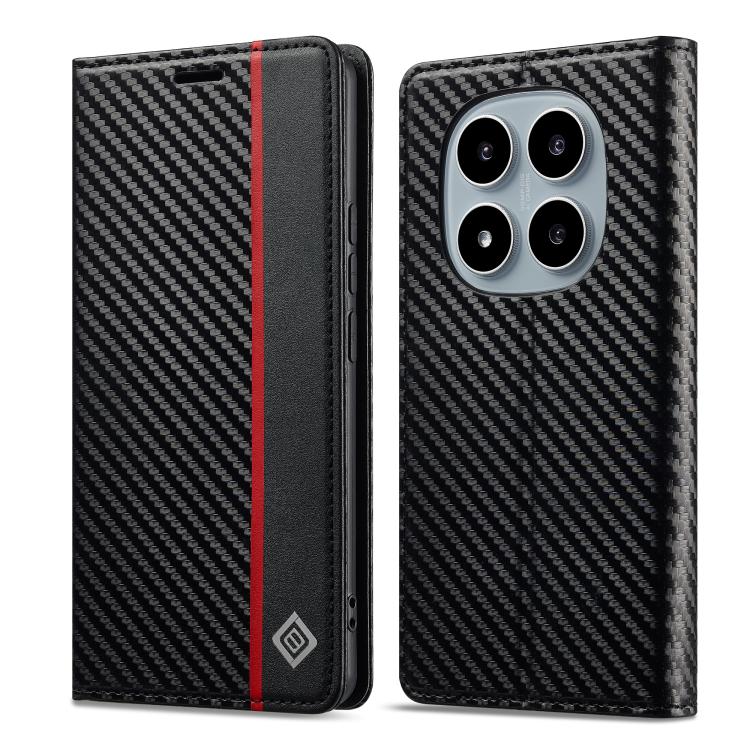 

For Redmi Note 14 Pro 4G LC.IMEEKE Carbon Fiber Leather Phone Case(Vertical Black)