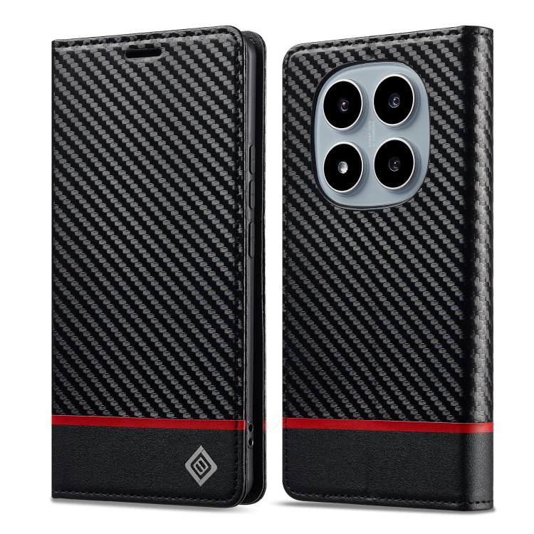 

For Redmi Note 14 Pro 4G LC.IMEEKE Carbon Fiber Leather Phone Case(Horizontal Black)