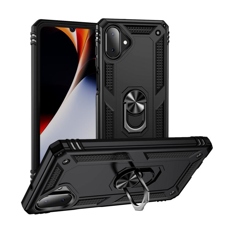 

For Samsung Galaxy A07 4G Shockproof TPU + PC Phone Case with Holder(Black)