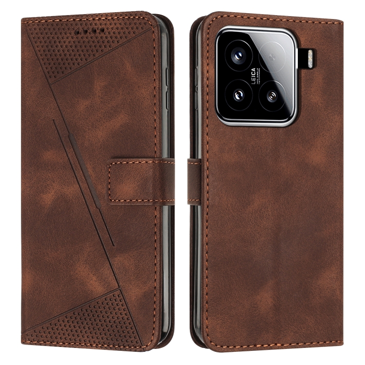 

For Xiaomi 15 Dream Triangle Leather Phone Case with Lanyard(Brown)