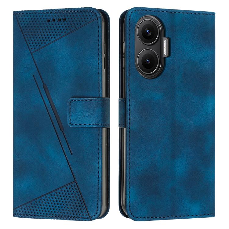 

For Xiaomi Poco F7 Dream Triangle Leather Phone Case with Lanyard(Blue)