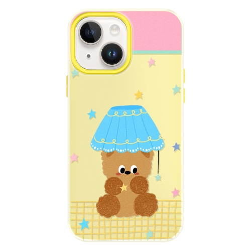 

For iPhone 14 Plus Skin Feeling Jelly TPU Hybrid PC Phone Case(Bear Table Lamp Yellow)