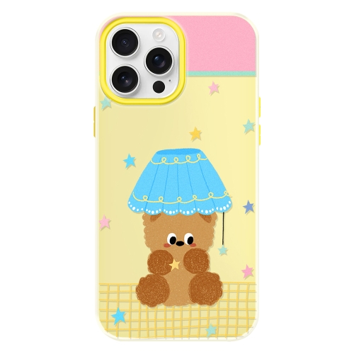 

For iPhone 14 Pro Skin Feeling Jelly TPU Hybrid PC Phone Case(Bear Table Lamp Yellow)