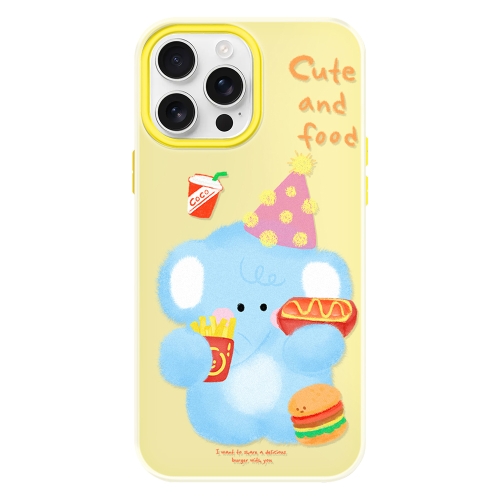 

For iPhone 14 Pro Max Skin Feeling Jelly TPU Hybrid PC Phone Case(Elephant Burger Yellow)