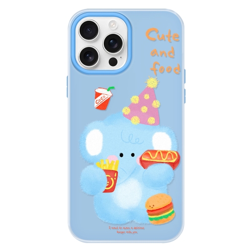 

For iPhone 12 Pro Max Skin Feeling Jelly TPU Hybrid PC Phone Case(Elephant Burger Blue)