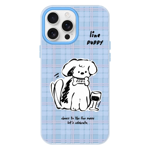 

For iPhone 12 Pro Max Skin Feeling Jelly TPU Hybrid PC Phone Case(Puppy Blue)