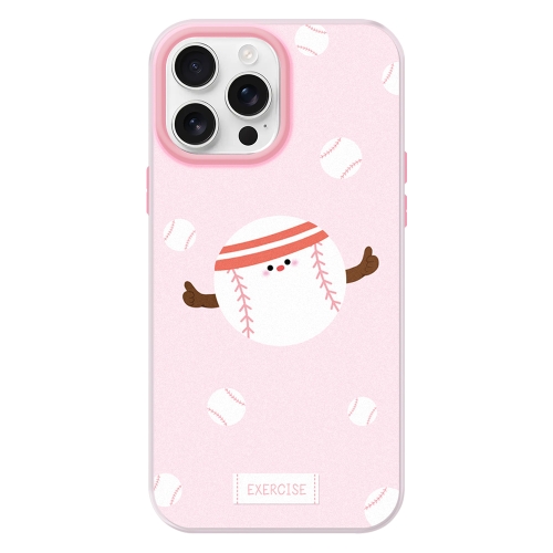 

For iPhone 12 Pro Skin Feeling Jelly TPU Hybrid PC Phone Case(Sports Baseball Pink)