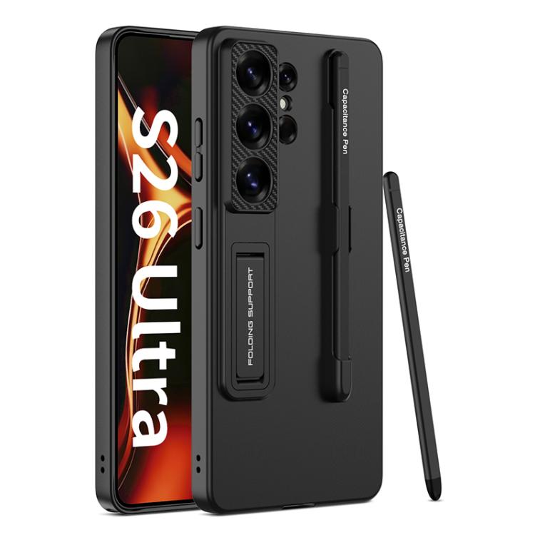 

For Samsung Galaxy S26 Ultra 5G GKK Ultra-thin Holder Phone Case with Pen Slots & Stylus Pen(Black)