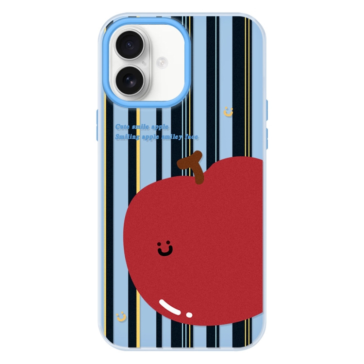 

For iPhone 16 Plus Skin Feeling Jelly TPU Hybrid PC Phone Case(Big Apple Blue)