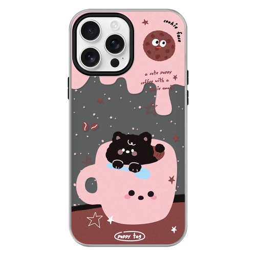 

For iPhone 15 Pro Skin Feeling Jelly TPU Hybrid PC Phone Case(Teacup Puppy Black)