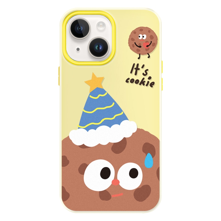 

For iPhone 14 Plus Skin Feeling Jelly TPU Hybrid PC Phone Case(Celebration Cookies Yellow)