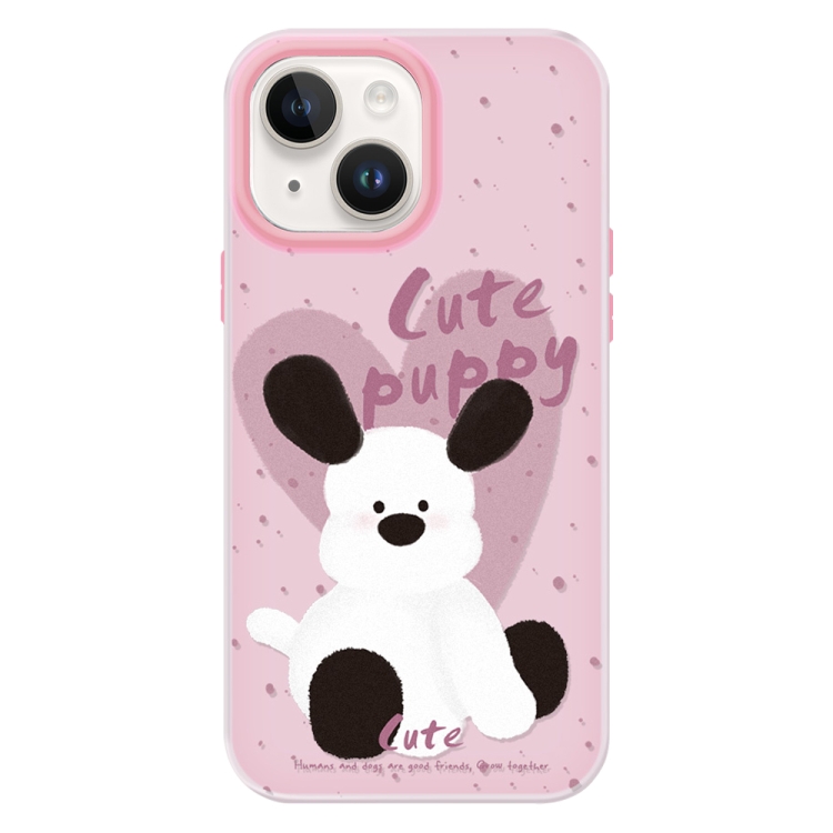 

For iPhone 14 Skin Feeling Jelly TPU Hybrid PC Phone Case(Puppy Pillow Pink)